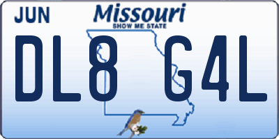 MO license plate DL8G4L