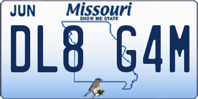MO license plate DL8G4M