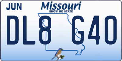 MO license plate DL8G4O