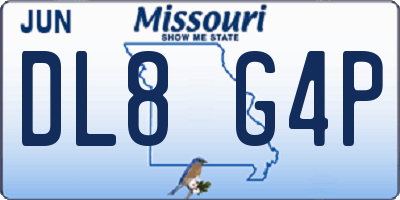 MO license plate DL8G4P