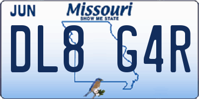 MO license plate DL8G4R