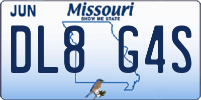 MO license plate DL8G4S