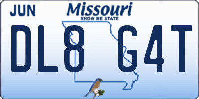 MO license plate DL8G4T