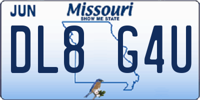 MO license plate DL8G4U