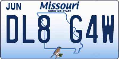 MO license plate DL8G4W