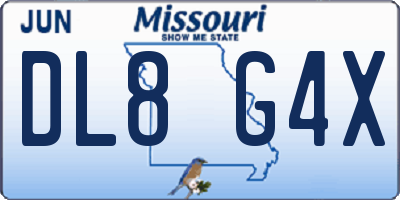 MO license plate DL8G4X
