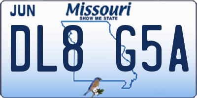 MO license plate DL8G5A