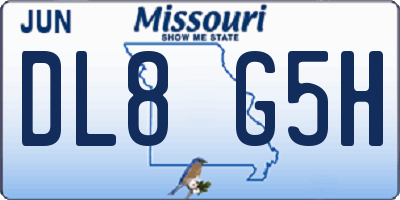 MO license plate DL8G5H