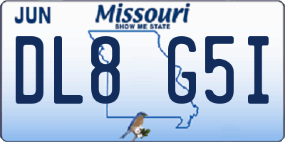 MO license plate DL8G5I