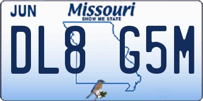 MO license plate DL8G5M