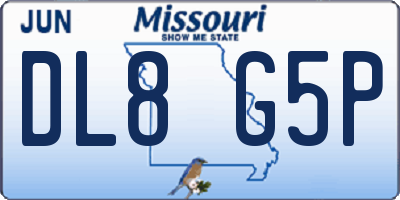 MO license plate DL8G5P