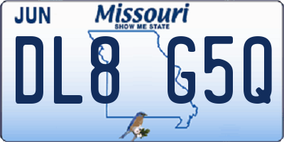 MO license plate DL8G5Q