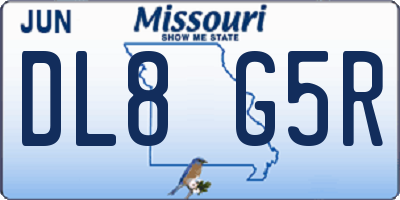 MO license plate DL8G5R