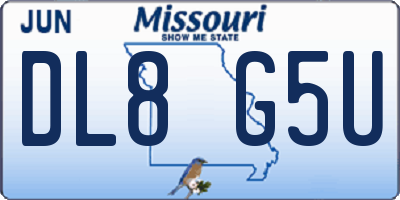 MO license plate DL8G5U