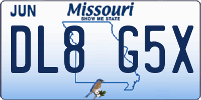 MO license plate DL8G5X