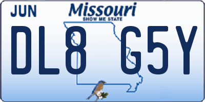 MO license plate DL8G5Y