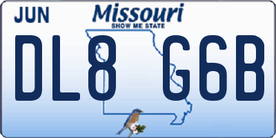 MO license plate DL8G6B