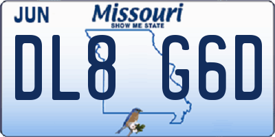 MO license plate DL8G6D