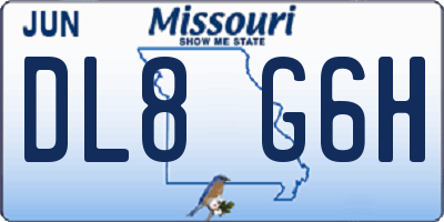 MO license plate DL8G6H
