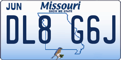 MO license plate DL8G6J