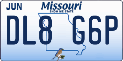 MO license plate DL8G6P
