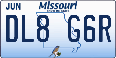 MO license plate DL8G6R
