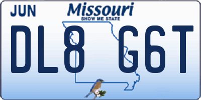 MO license plate DL8G6T