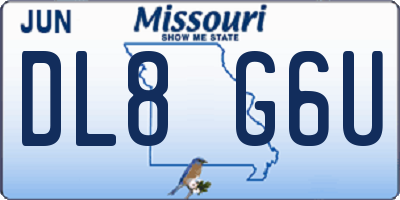 MO license plate DL8G6U