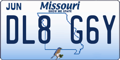 MO license plate DL8G6Y