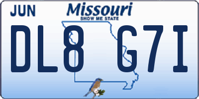 MO license plate DL8G7I