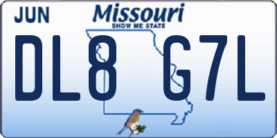 MO license plate DL8G7L