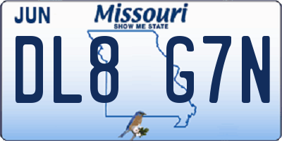 MO license plate DL8G7N