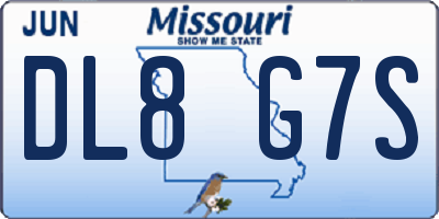 MO license plate DL8G7S