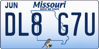 MO license plate DL8G7U