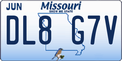 MO license plate DL8G7V
