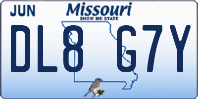 MO license plate DL8G7Y