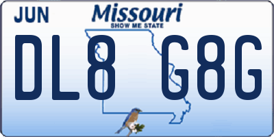 MO license plate DL8G8G