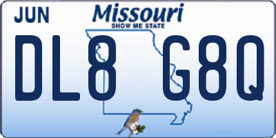 MO license plate DL8G8Q