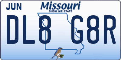 MO license plate DL8G8R