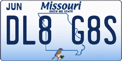 MO license plate DL8G8S