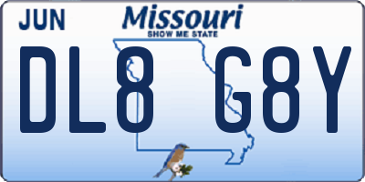 MO license plate DL8G8Y