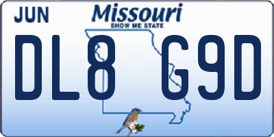 MO license plate DL8G9D