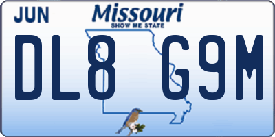 MO license plate DL8G9M