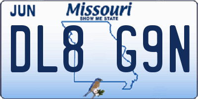 MO license plate DL8G9N