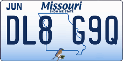 MO license plate DL8G9Q