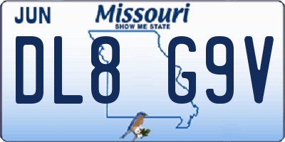 MO license plate DL8G9V
