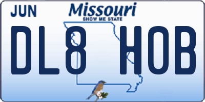MO license plate DL8H0B