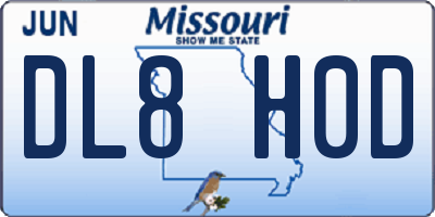 MO license plate DL8H0D