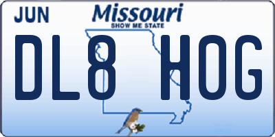 MO license plate DL8H0G