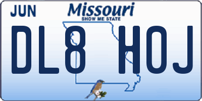 MO license plate DL8H0J